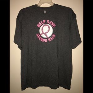 Shirts - NWOT Breast Cancer Help Save Second Base T-shirt Shirts - NWOT Breast Cancer Help Save Second Base T-shirt